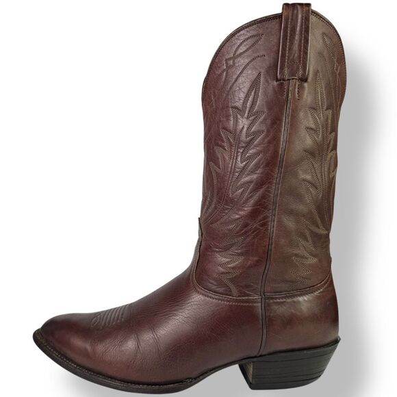 Nocona Vintage Western Cowboy Boots Brown Red Leather Mens 11 EE - Extra Wide - Picture 6 of 11